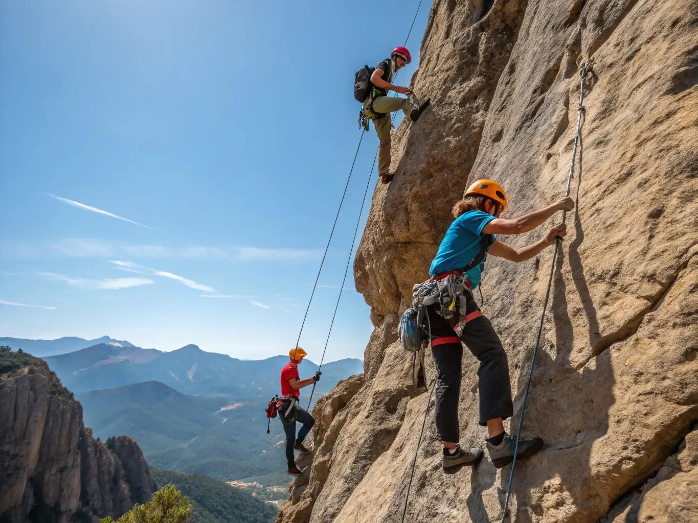 A dynamic shot of participants engaged in an outdoor adventure activity, such as rock climbing or hiking, showcasing the festival's commitment to promoting active lifestyles and exploration.